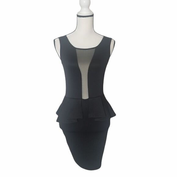 Guess Peplum mesh Black dress - Picture 3 of 12